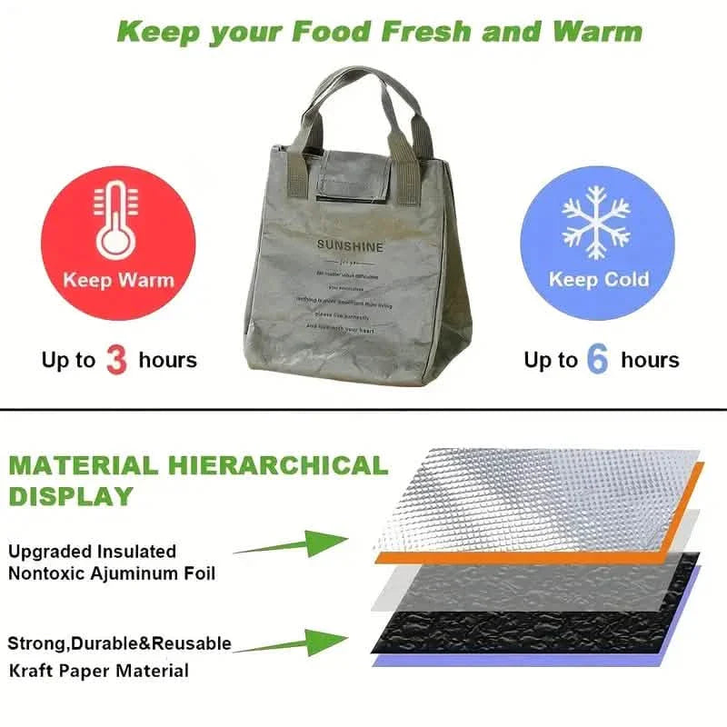 Paper Bento Bag Waterproof And Oilproof Insulation Bag by DailySale