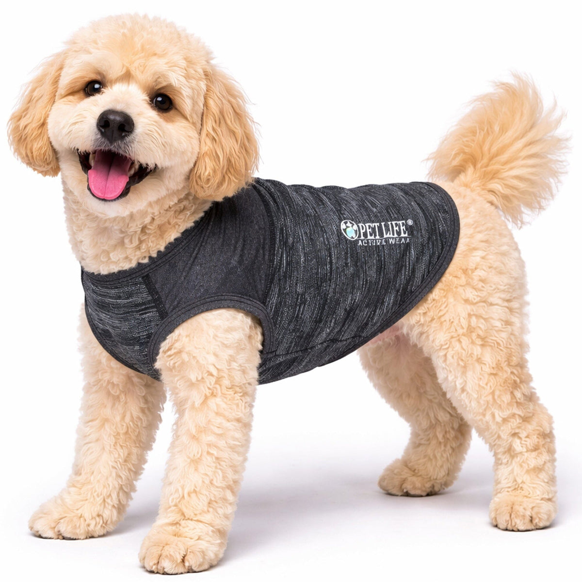 Pet Life ® Active 'Aero-Pawlse' Quick-Dry and 4-Way-Stretch Yoga Fitness Dog T-Shirt Tank Top by Pet Life