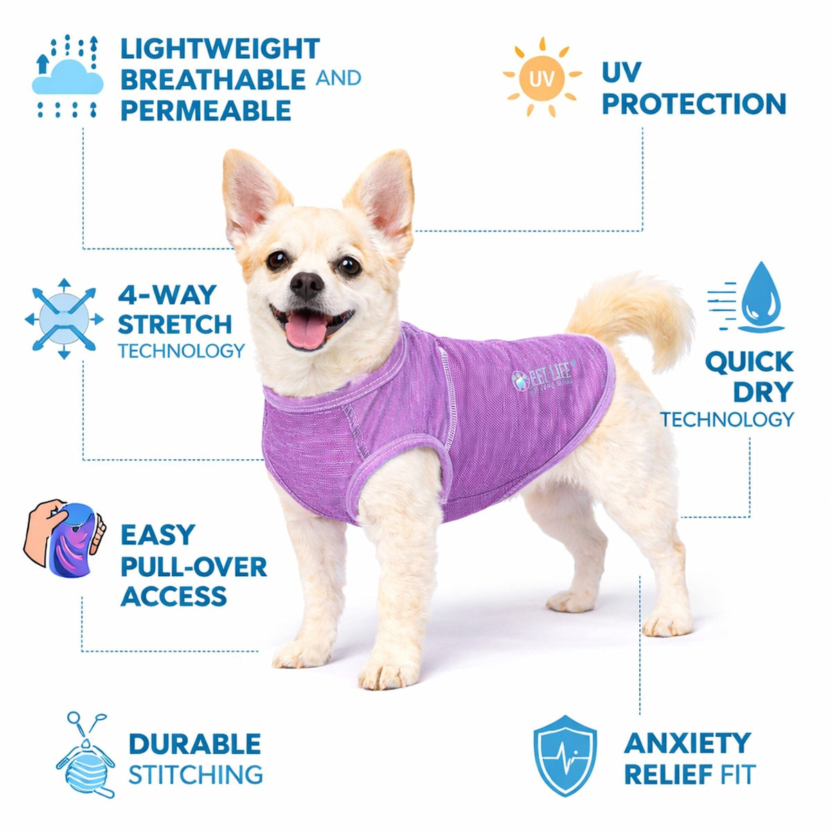 Pet Life ® Active 'Aero-Pawlse' Quick-Dry and 4-Way-Stretch Yoga Fitness Dog T-Shirt Tank Top by Pet Life