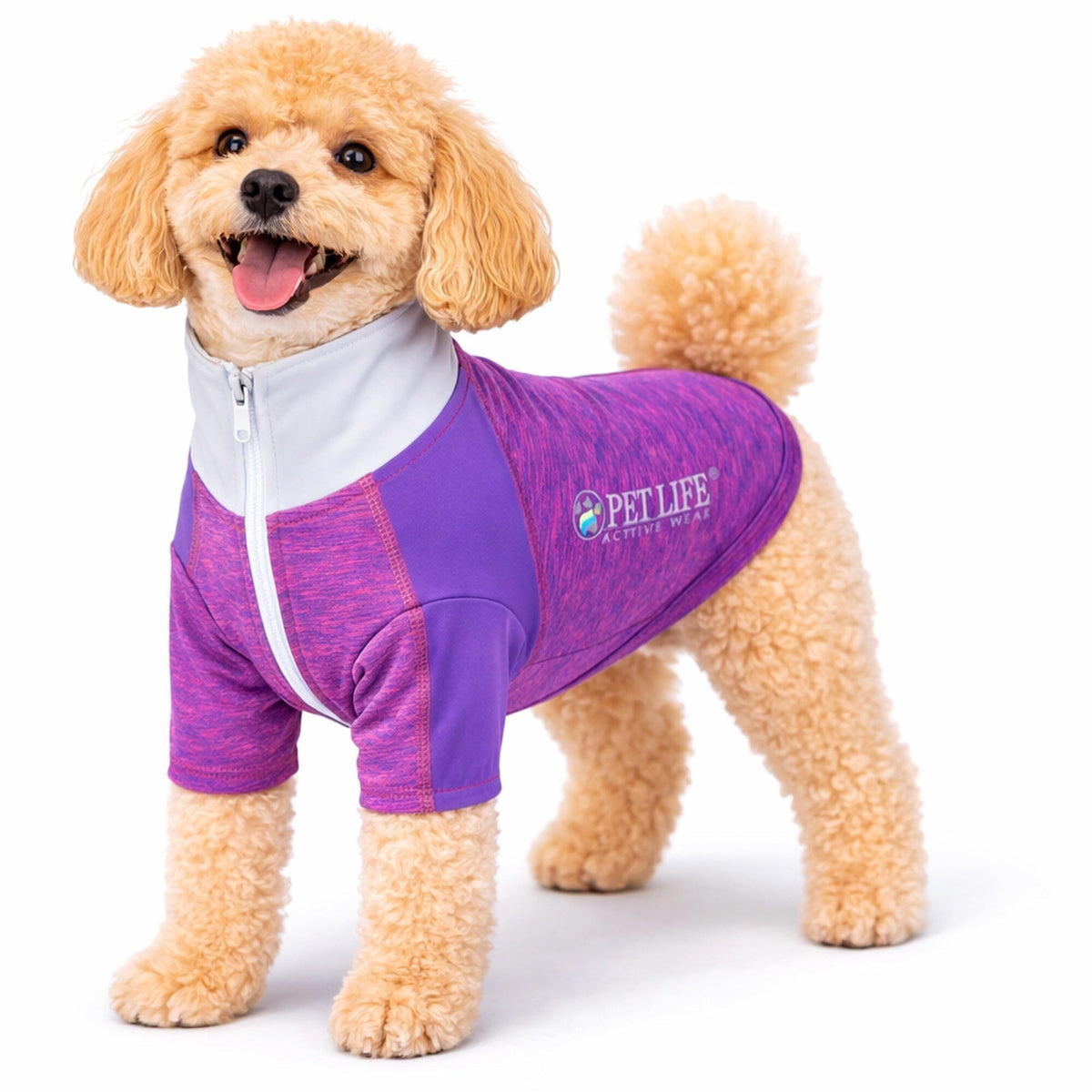 Pet Life ® Active 'Chewitt Wagassy' 4-Way-Stretch Yoga Fitness Long-Sleeve Dog T-Shirt by Pet Life