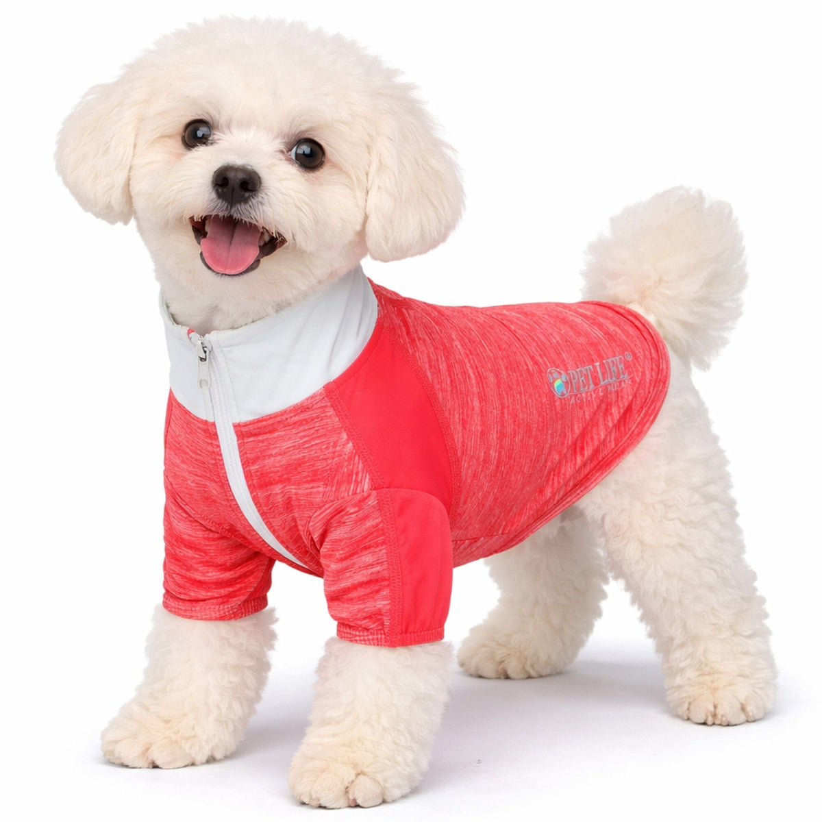 Pet Life ® Active 'Chewitt Wagassy' 4-Way-Stretch Yoga Fitness Long-Sleeve Dog T-Shirt by Pet Life