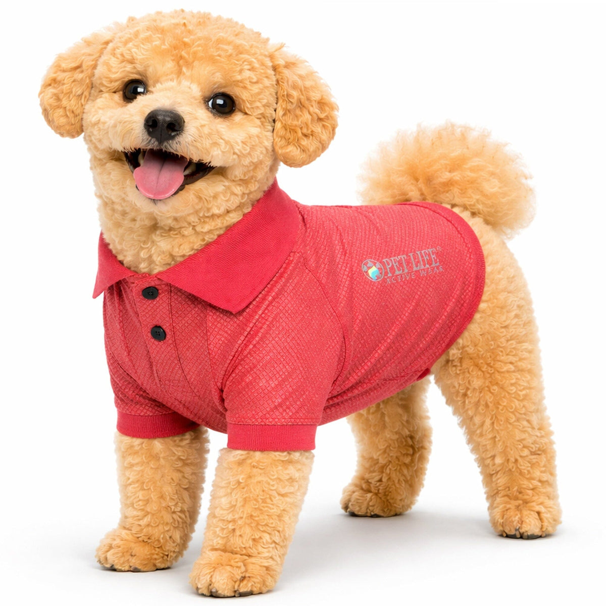 Pet Life ® Active 'Fur-Flex' Stretch and Quick-Dry Anti-Odor Fitness Yoga Dog Polo T-Shirt by Pet Life