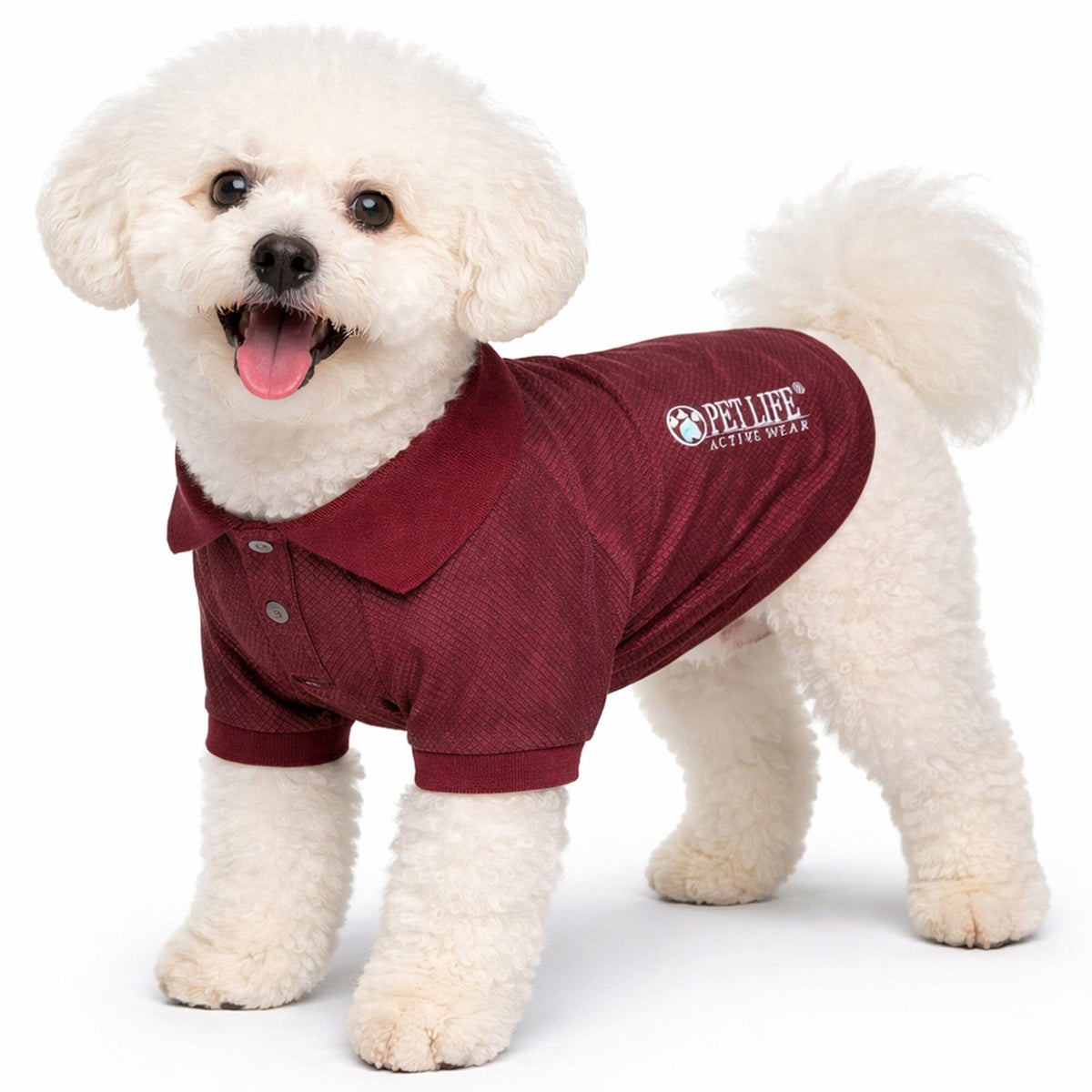 Pet Life ® Active 'Fur-Flex' Stretch and Quick-Dry Anti-Odor Fitness Yoga Dog Polo T-Shirt by Pet Life