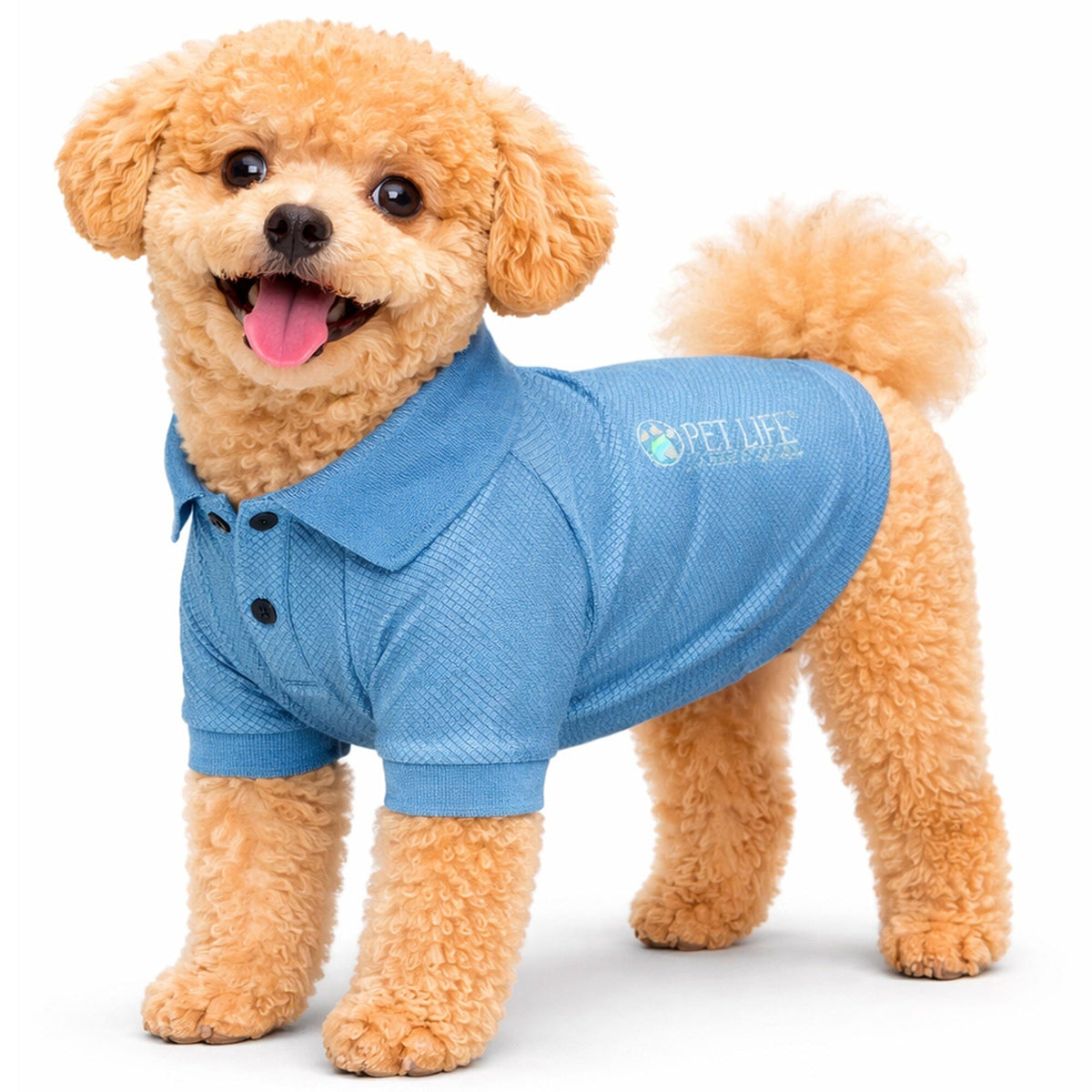 Pet Life ® Active 'Fur-Flex' Stretch and Quick-Dry Anti-Odor Fitness Yoga Dog Polo T-Shirt by Pet Life