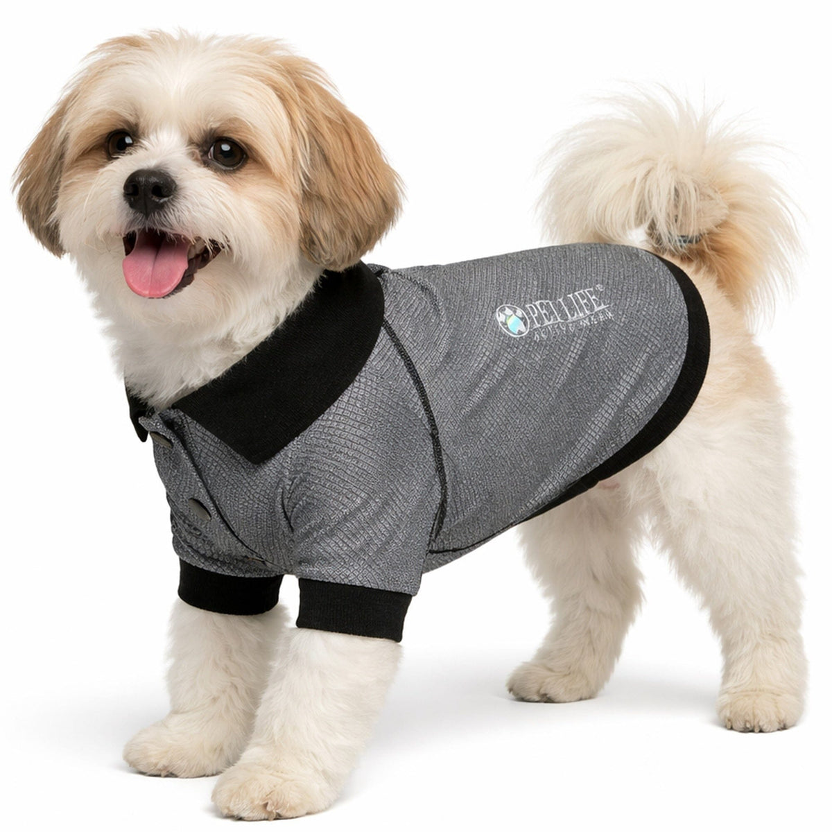 Pet Life ® Active 'Fur-Flex' Stretch and Quick-Dry Anti-Odor Fitness Yoga Dog Polo T-Shirt by Pet Life