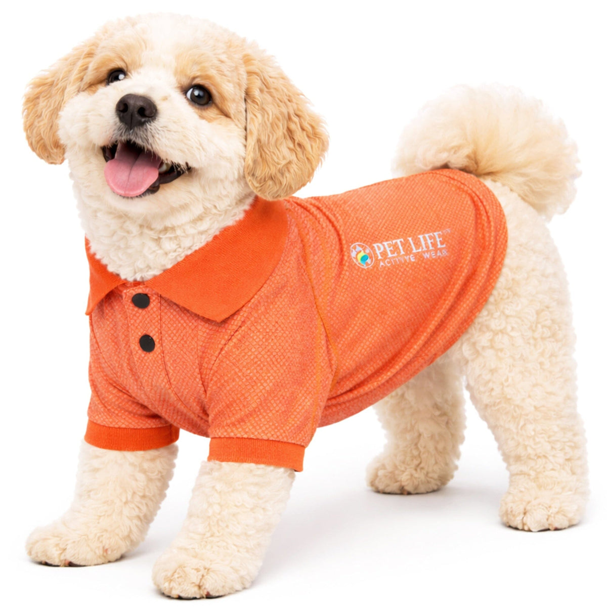 Pet Life ® Active 'Fur-Flex' Stretch and Quick-Dry Anti-Odor Fitness Yoga Dog Polo T-Shirt by Pet Life