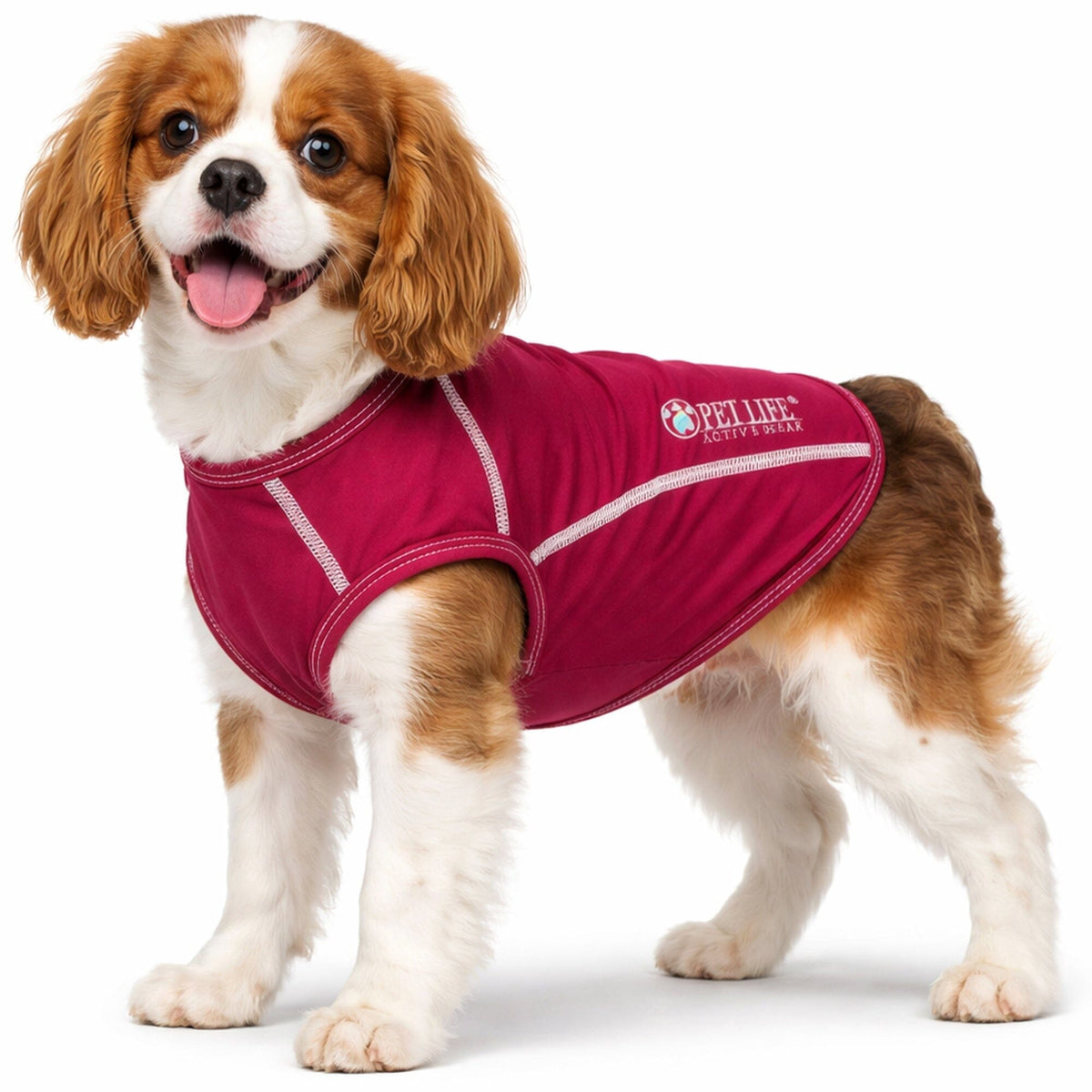 Pet Life ® Active 'Racerbark' 4-Way-Stretch Yoga Fitness Dog T-Shirt Tank Top by Pet Life