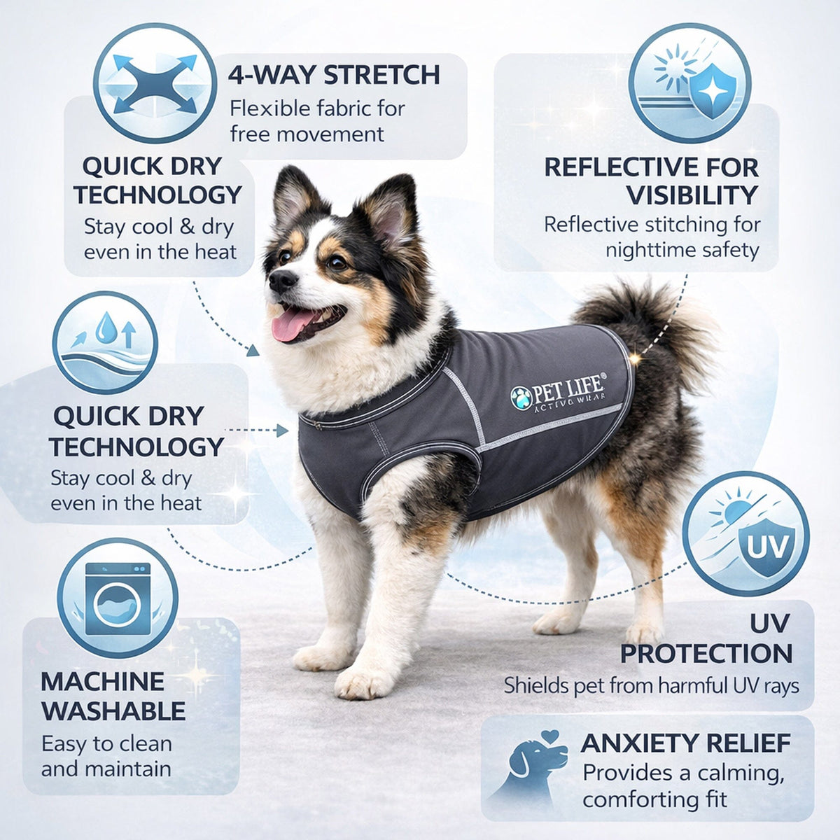 Pet Life ® Active 'Racerbark' 4-Way-Stretch Yoga Fitness Dog T-Shirt Tank Top by Pet Life