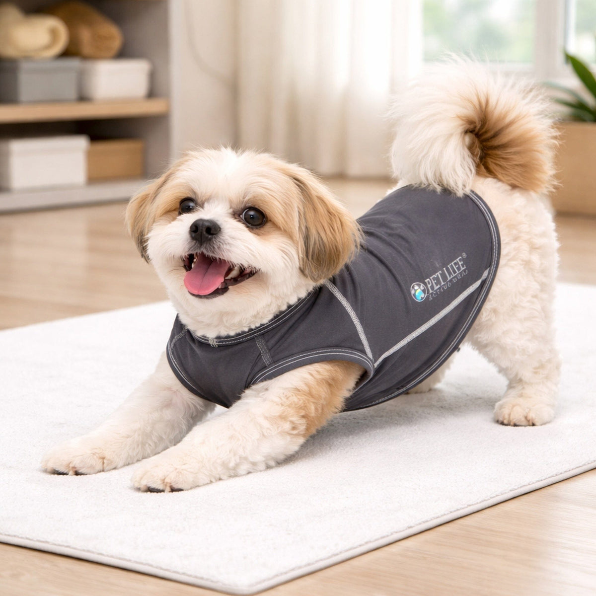 Pet Life ® Active 'Racerbark' 4-Way-Stretch Yoga Fitness Dog T-Shirt Tank Top by Pet Life