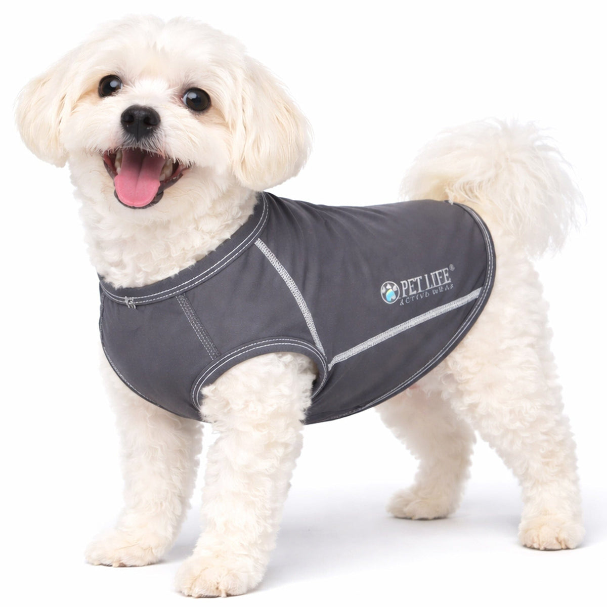 Pet Life ® Active 'Racerbark' 4-Way-Stretch Yoga Fitness Dog T-Shirt Tank Top by Pet Life