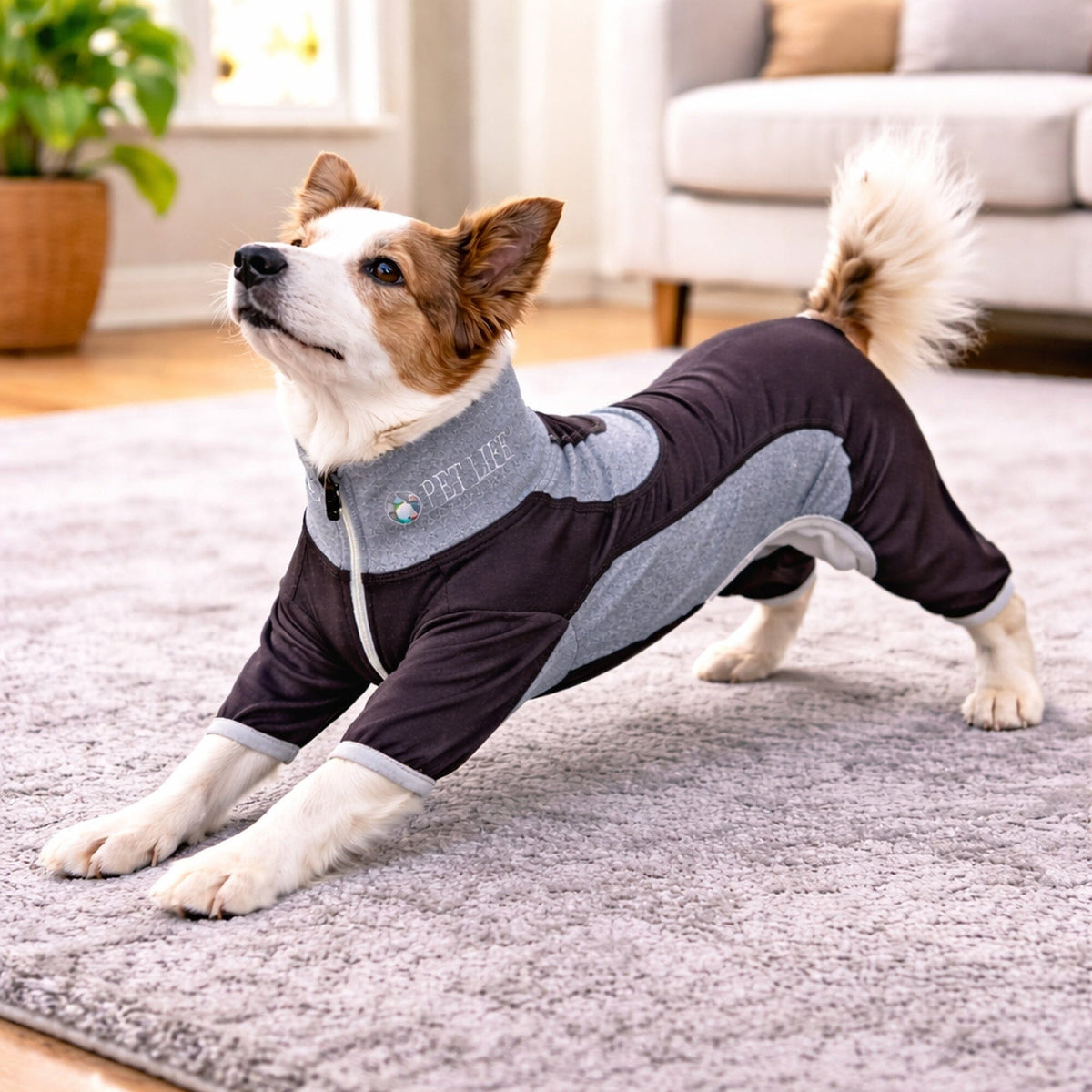 Pet Life ® Active 'Warm-Pup' Stretchy and Quick-Drying Fitness Dog Yoga Warm-Up Tracksuit by Pet Life