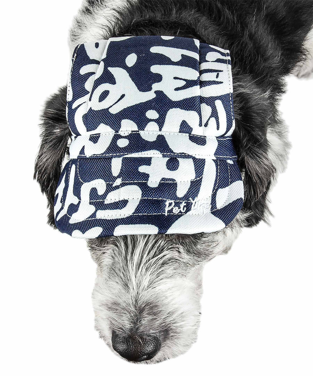 Pet Life ® 'Bone Cappa' Graffiti Sculptured Uv Protectant Adjustable Fashion Dog Hat Cap by Pet Life