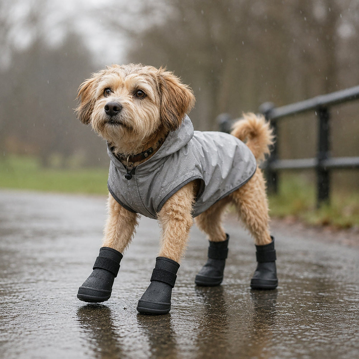 Pet Life ® Elastic Protective Multi-Usage All-Terrain Rubberized Dog Shoes - Set of 4 by Pet Life