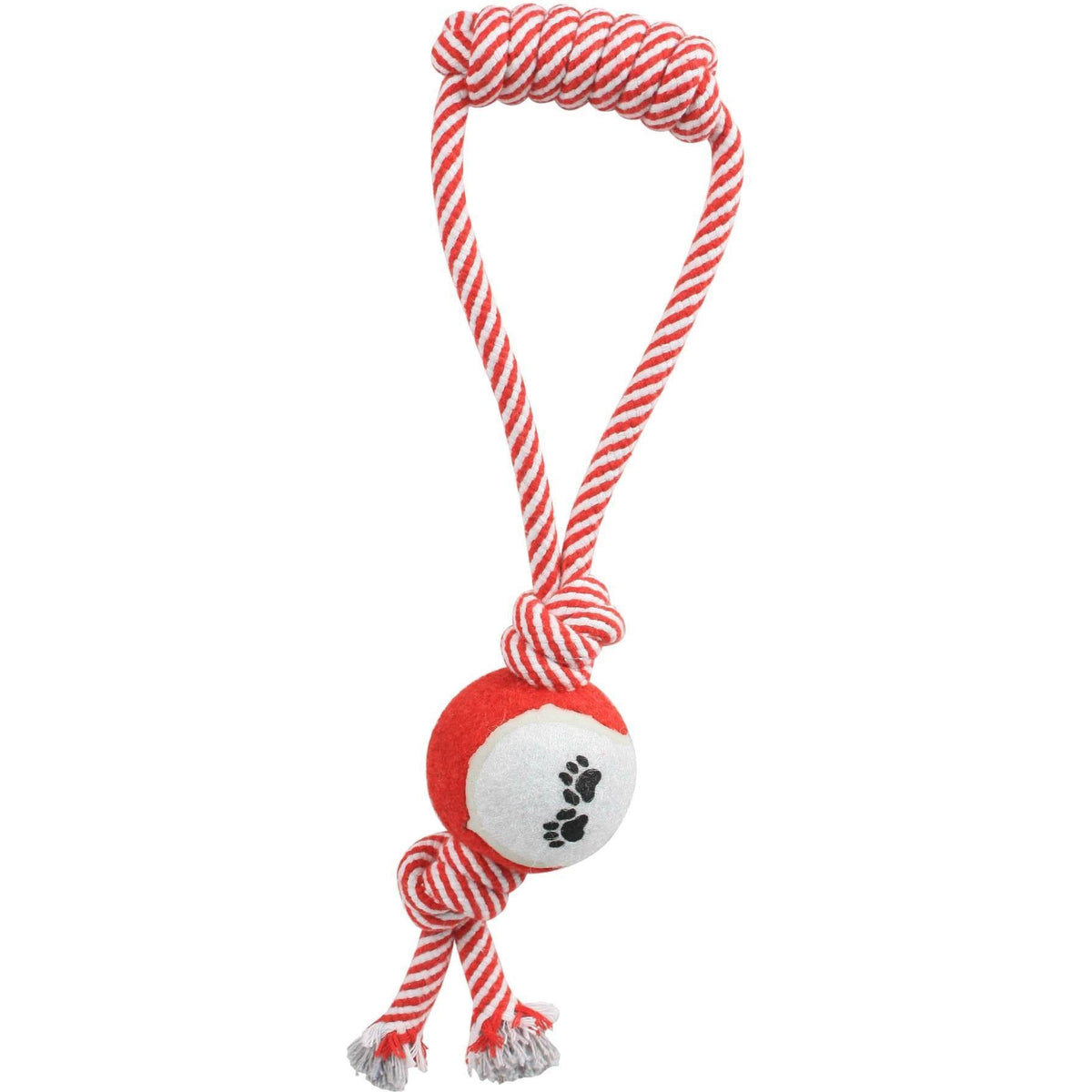 Pet Life ® 'Pull Away' All Natural Jute Rope and Tennis Ball Dog Toy by Pet Life