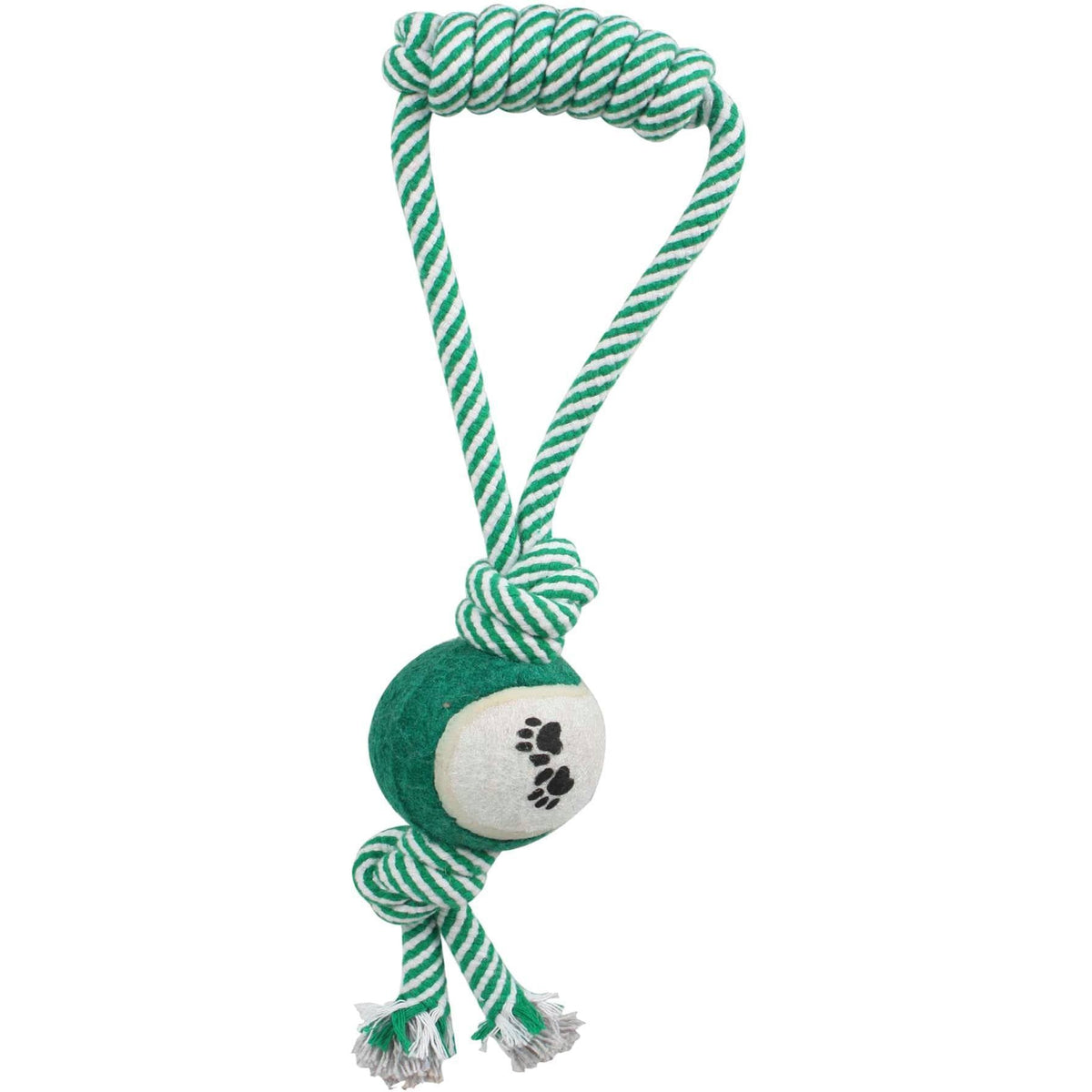 Pet Life ® 'Pull Away' All Natural Jute Rope and Tennis Ball Dog Toy by Pet Life