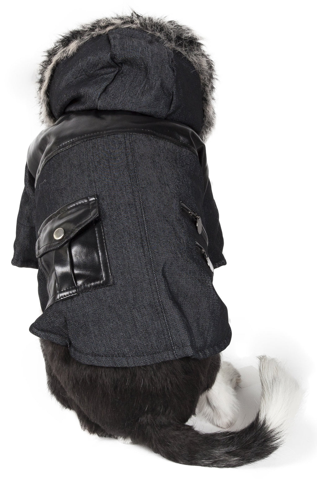 Pet Life ® 'Ruff-Choppered' Denim Fashioned Wool Dog Coat Jacket by Pet Life