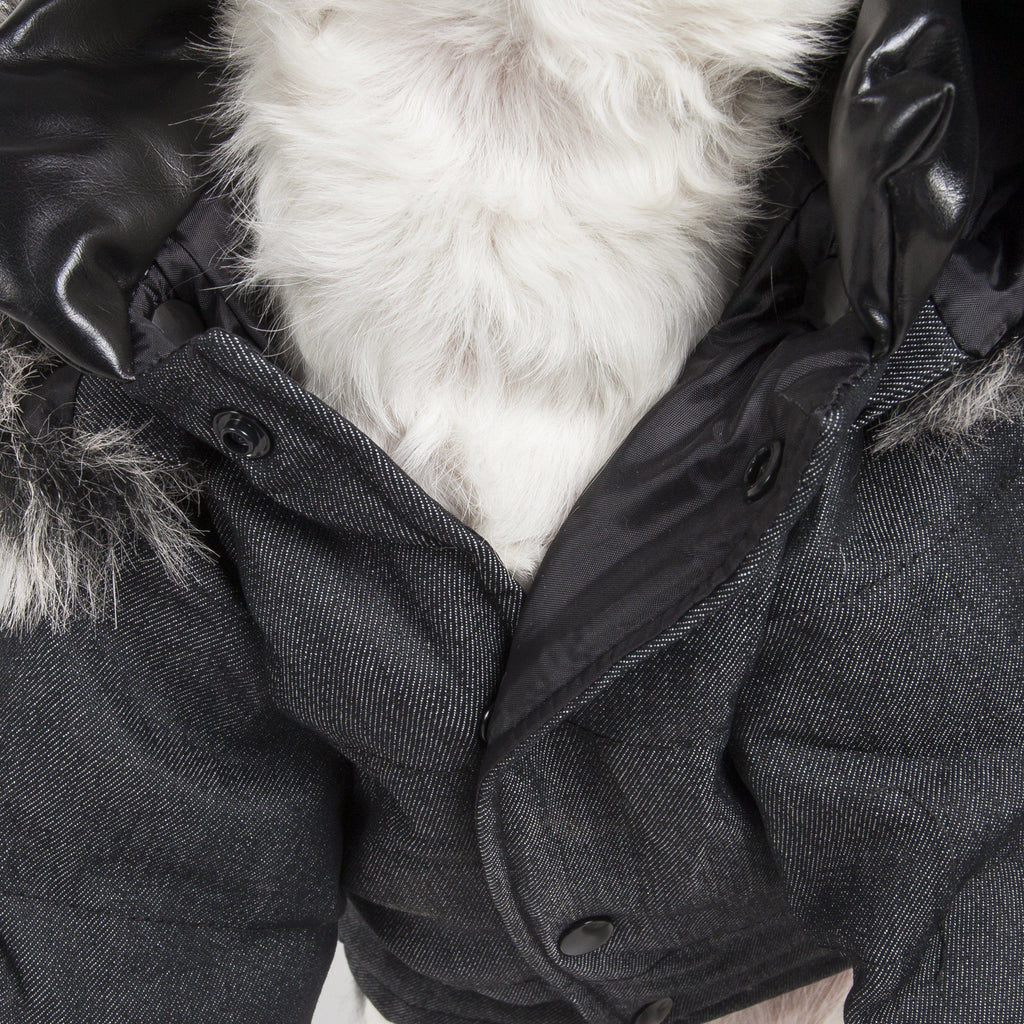 Pet Life ® 'Ruff-Choppered' Denim Fashioned Wool Dog Coat Jacket by Pet Life