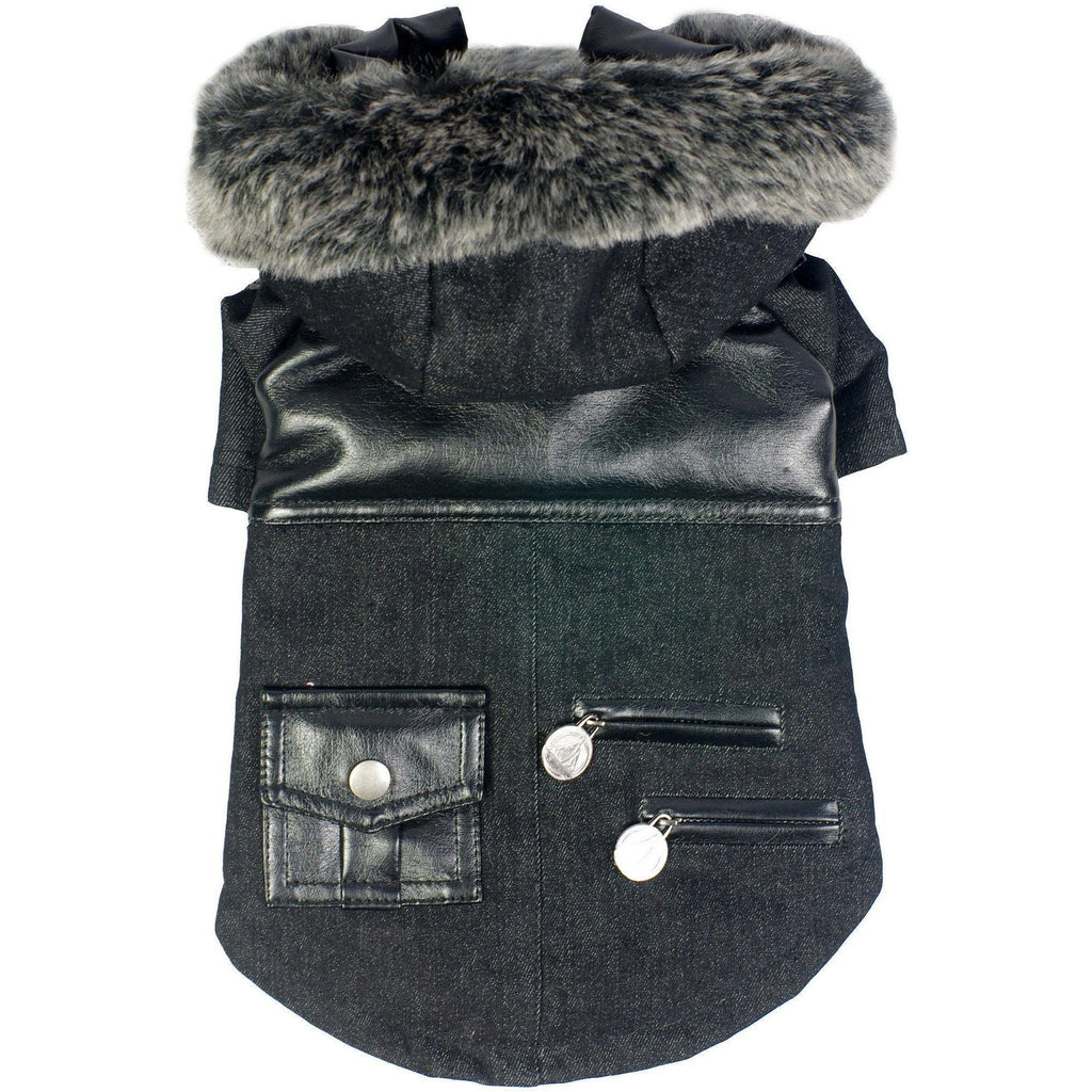 Pet Life ® 'Ruff-Choppered' Denim Fashioned Wool Dog Coat Jacket by Pet Life
