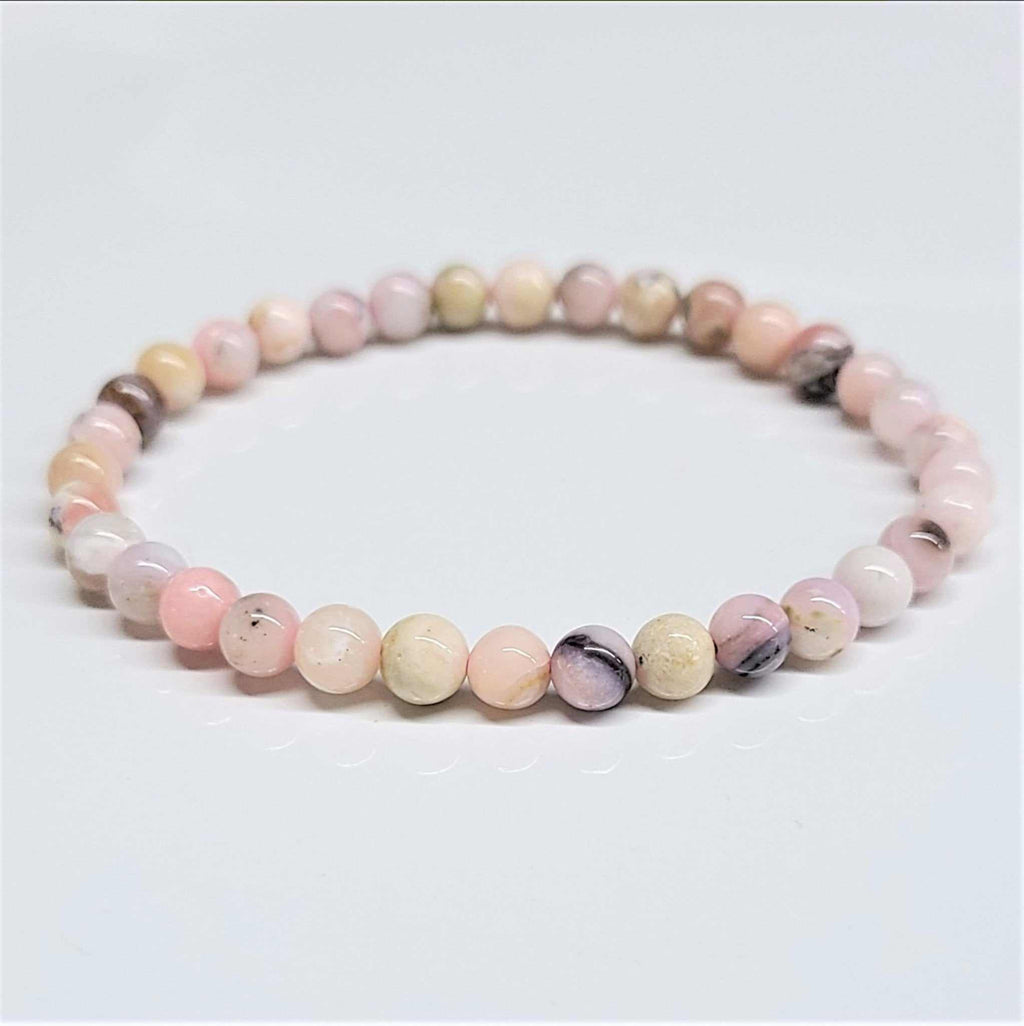 Pink Opal Round Bead Bracelet - Stone of Emotional Renewal by Sacred Crystals