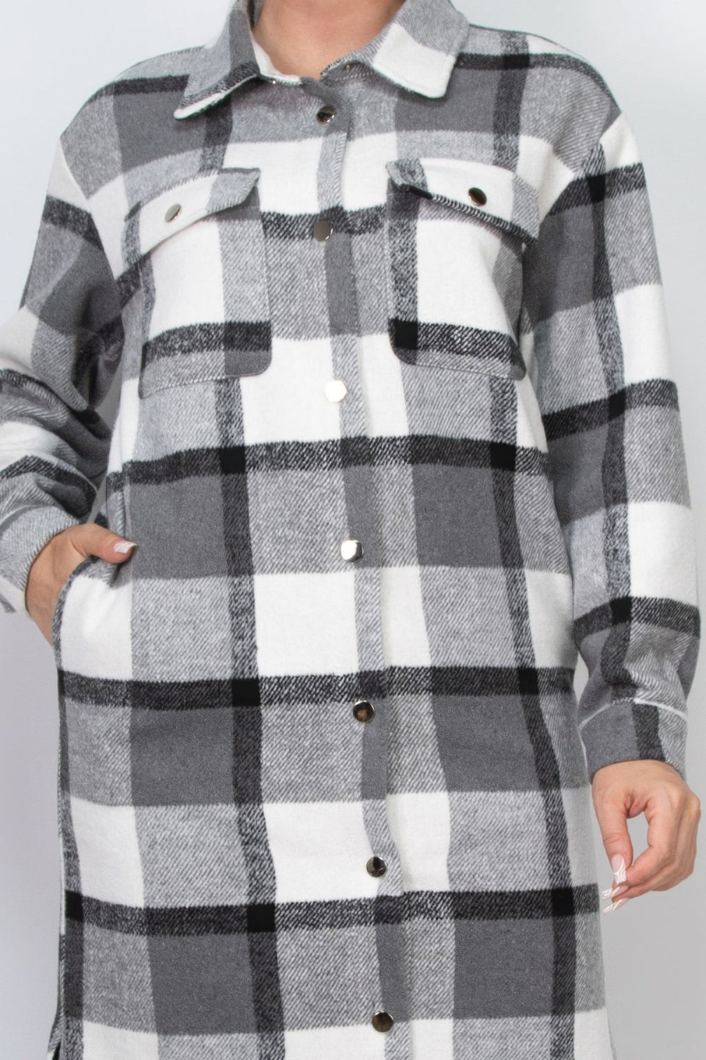 Plaid Buttoned Shacket Coat by Tigbul's Variety Fashion Shop