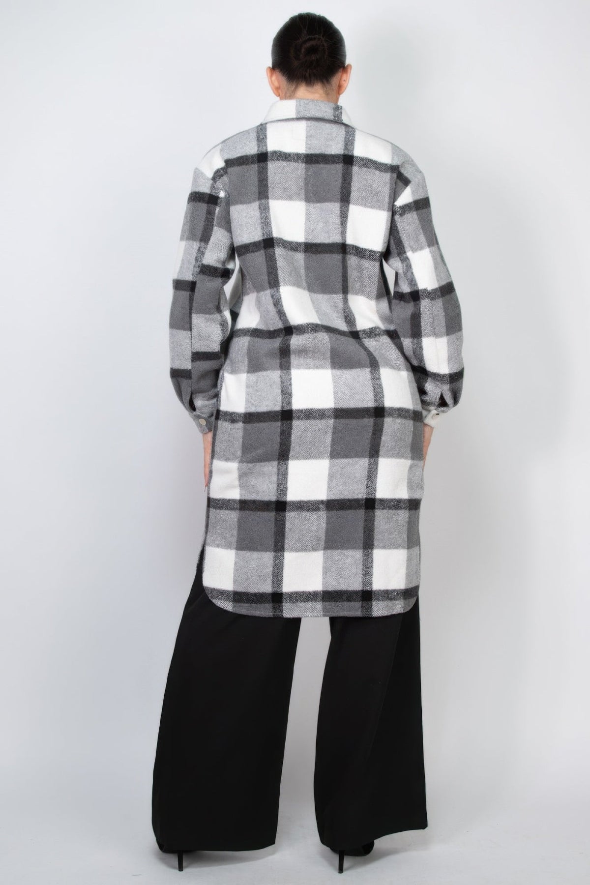 Plaid Buttoned Shacket Coat by Tigbul's Variety Fashion Shop