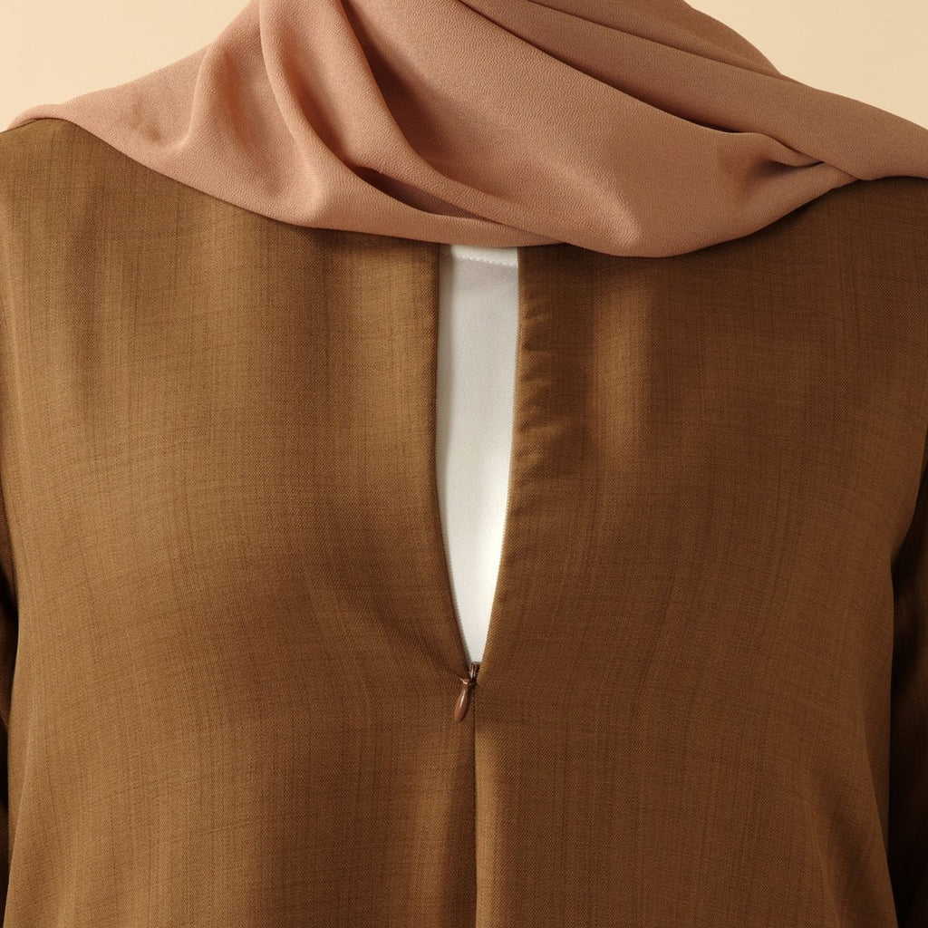 Plain Linen Abaya 3-Piece Set (MOA016) by Mariam's Collection