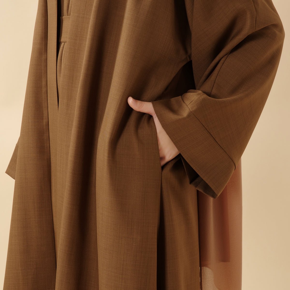 Plain Linen Abaya 3-Piece Set (MOA016) by Mariam's Collection