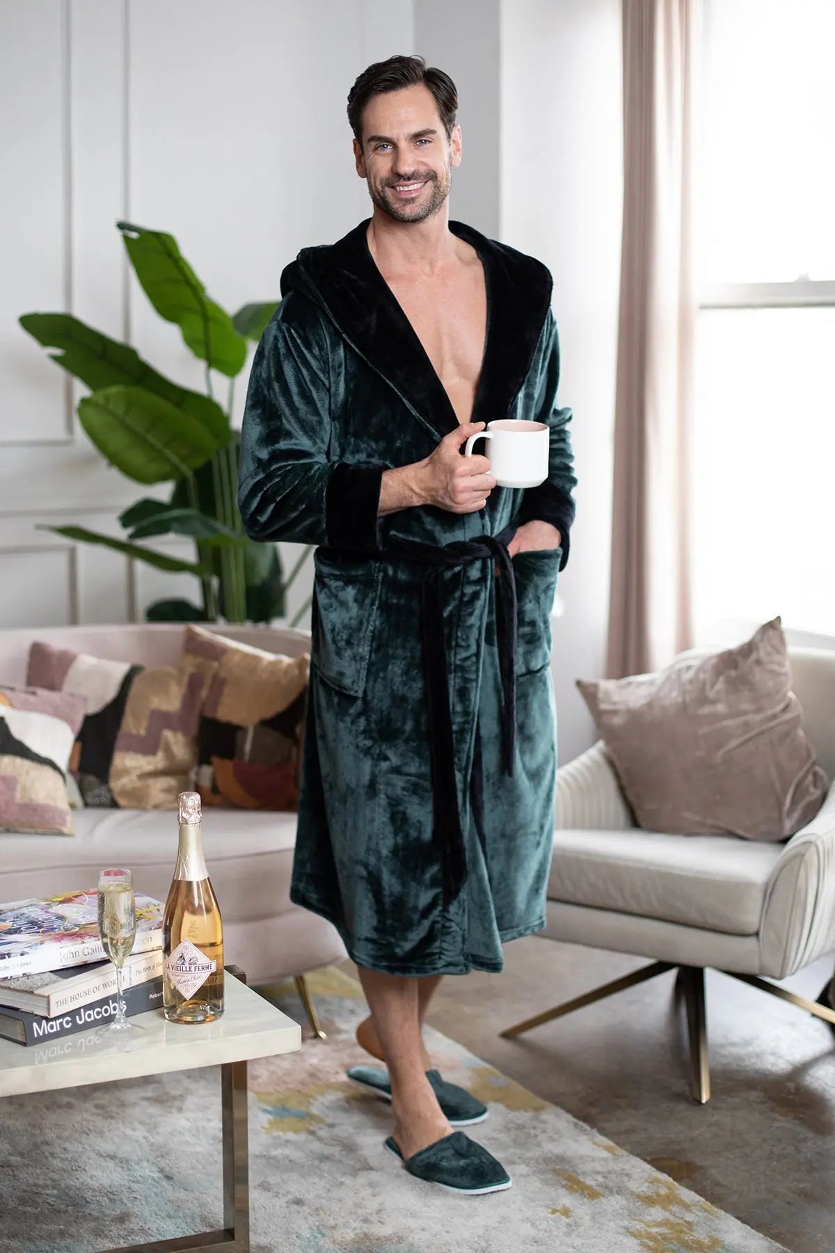 Men’s Robe with Hood – Ultra-Soft Plush Comfort for Everyday Use by Lotus Linen