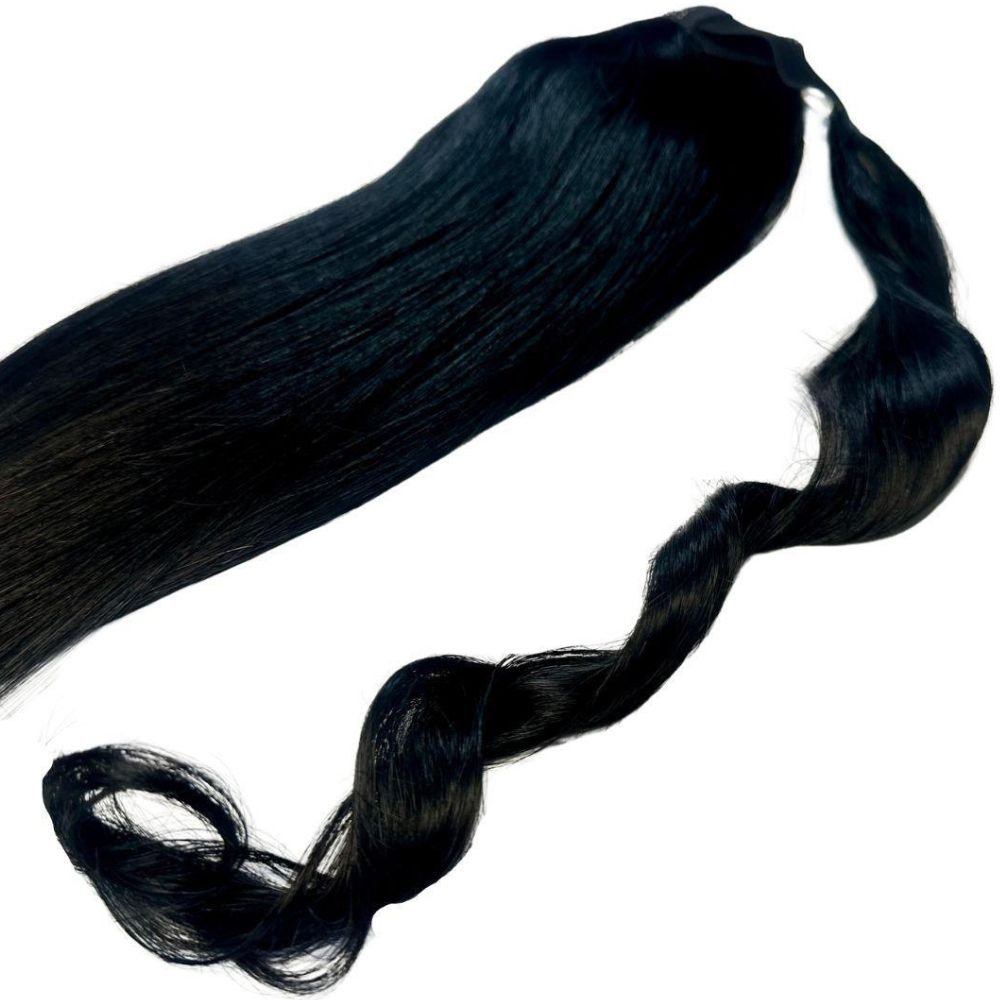 Jet Black 100% Human Hair Ponytail Extension by Private Label