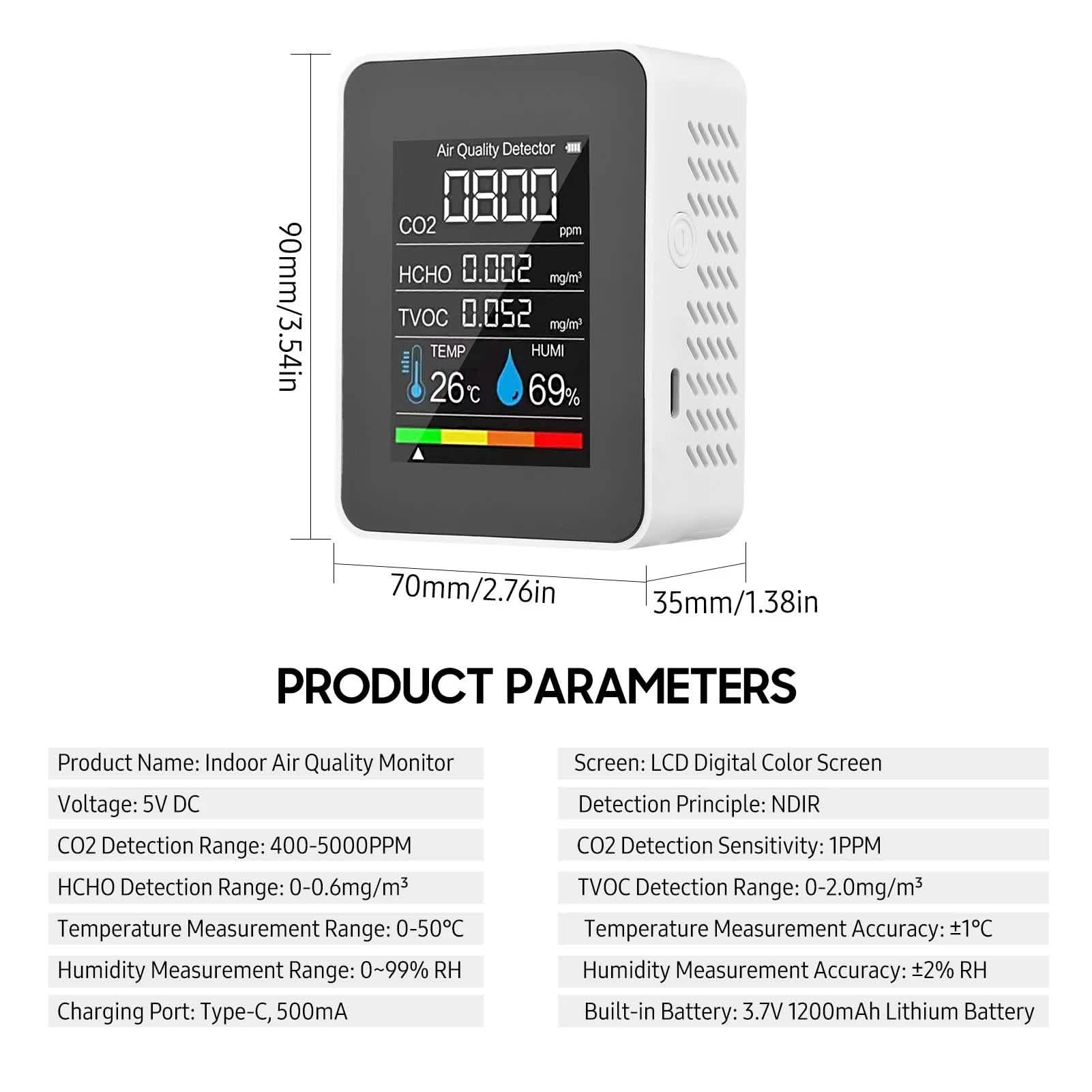 Portable Air Quality Monitor by DailySale