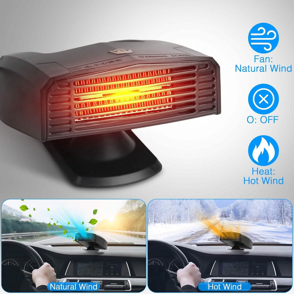 Portable Car Heater Heating Fan 2-in-1 Defroster Defogger Demister Windshield Heater by DailySale