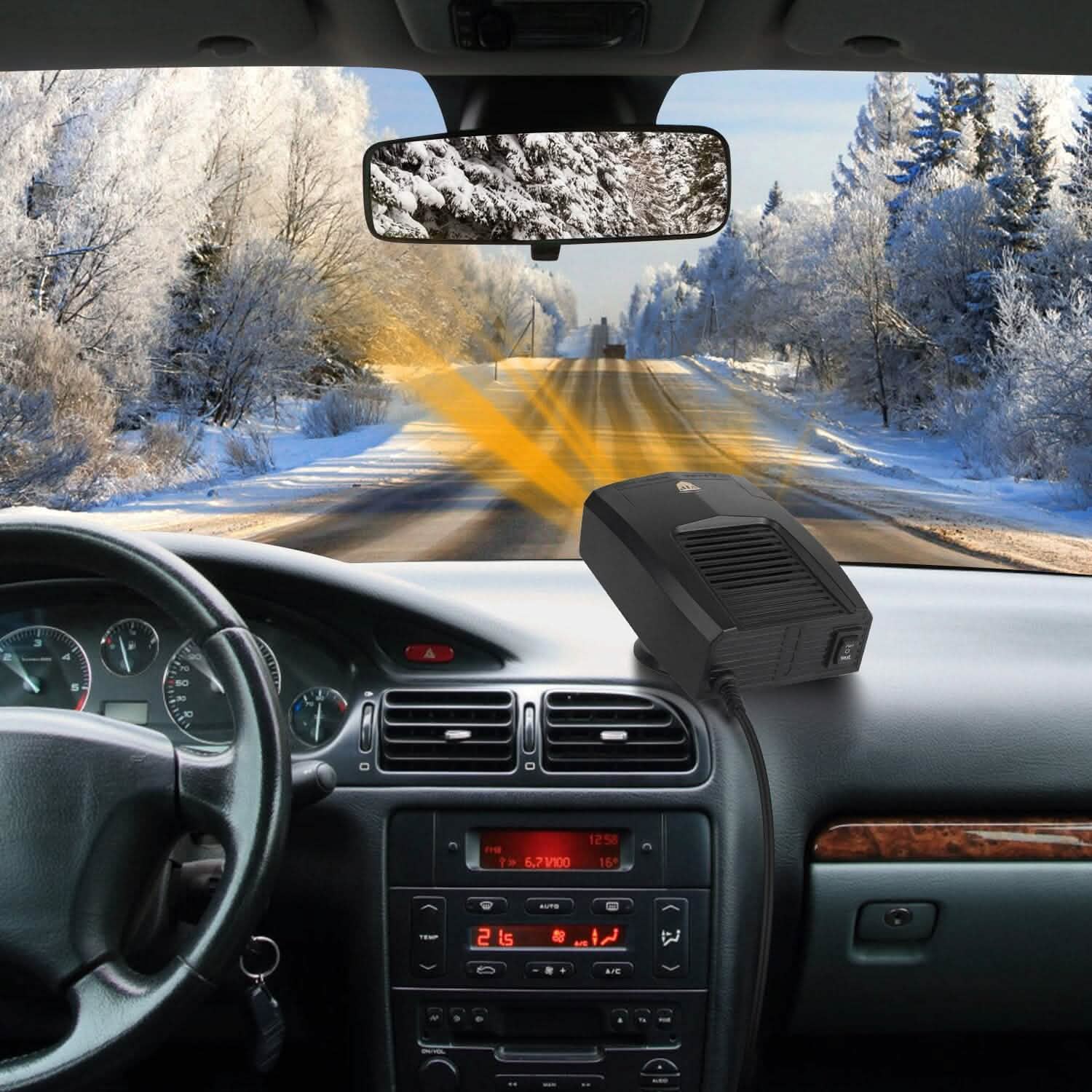 Portable Car Heater Heating Fan 2-in-1 Defroster Defogger Demister Windshield Heater by DailySale