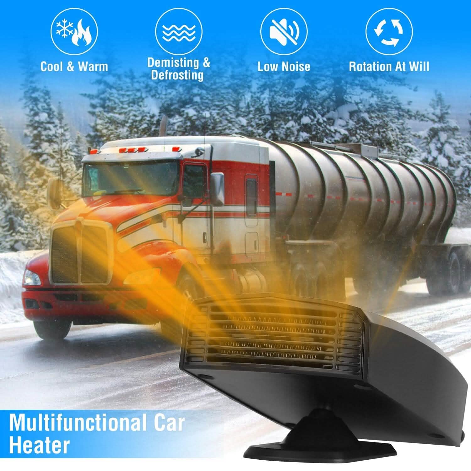 Portable Car Heater Heating Fan 2-in-1 Defroster Defogger Demister Windshield Heater by DailySale
