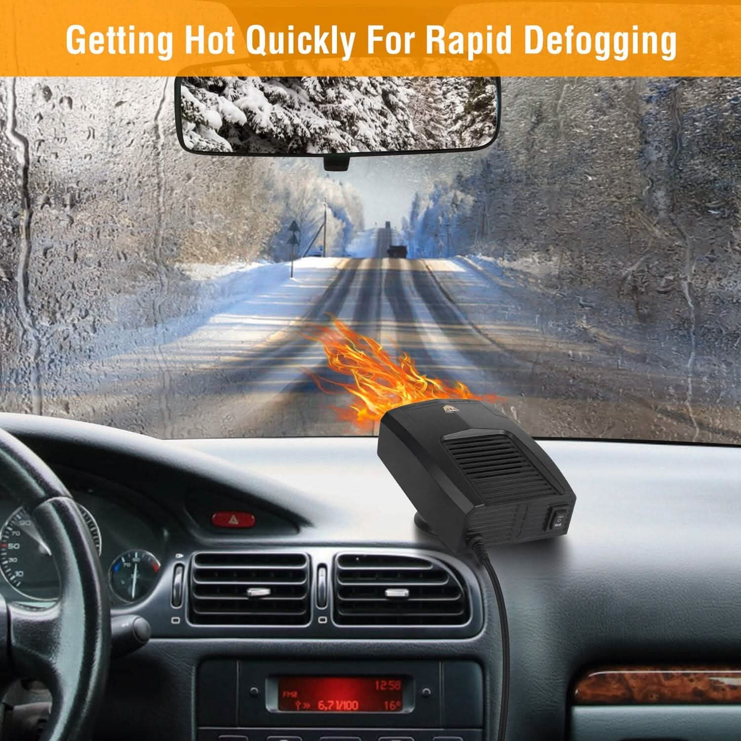 Portable Car Heater Heating Fan 2-in-1 Defroster Defogger Demister Windshield Heater by DailySale