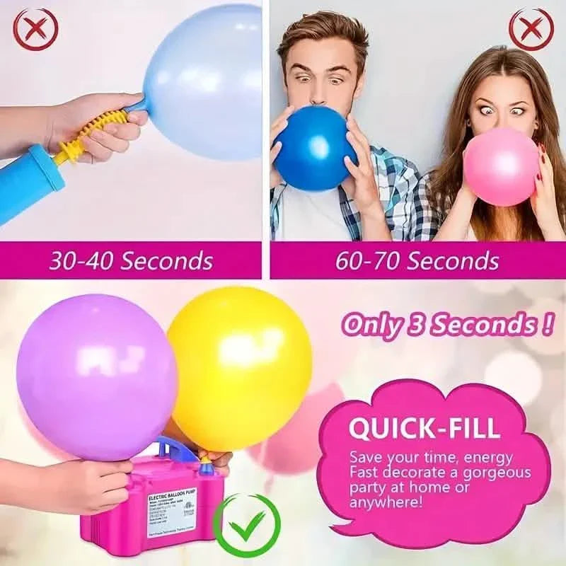 Portable Dual Nozzle Electric Air Balloon Pump and Tying Tool by DailySale