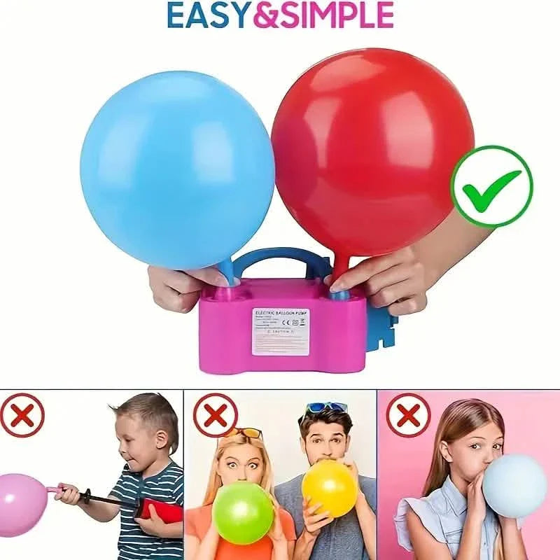Portable Dual Nozzle Electric Air Balloon Pump and Tying Tool by DailySale