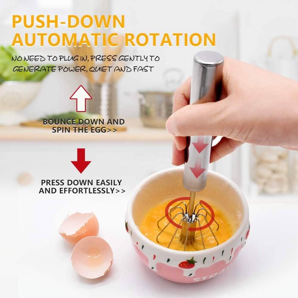 Portable Handheld Mixer (Semi-Automatic, No Electricity Needed) by DailySale