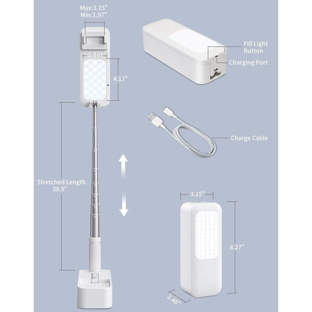 Portable Phone Holder with LED Dimmable Light by DailySale