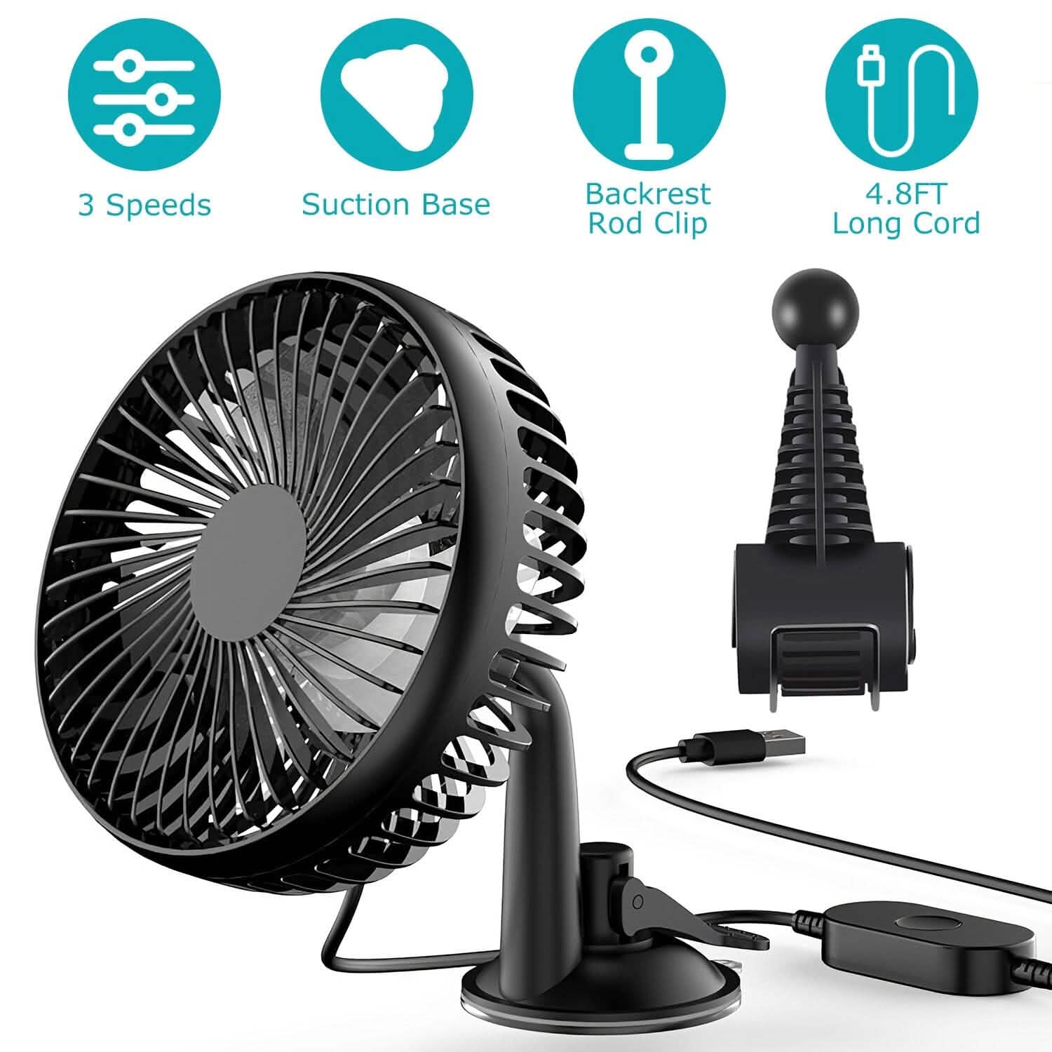 Portable Rotatable Car Cooling Fan by DailySale