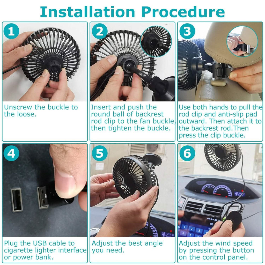 Portable Rotatable Car Cooling Fan by DailySale