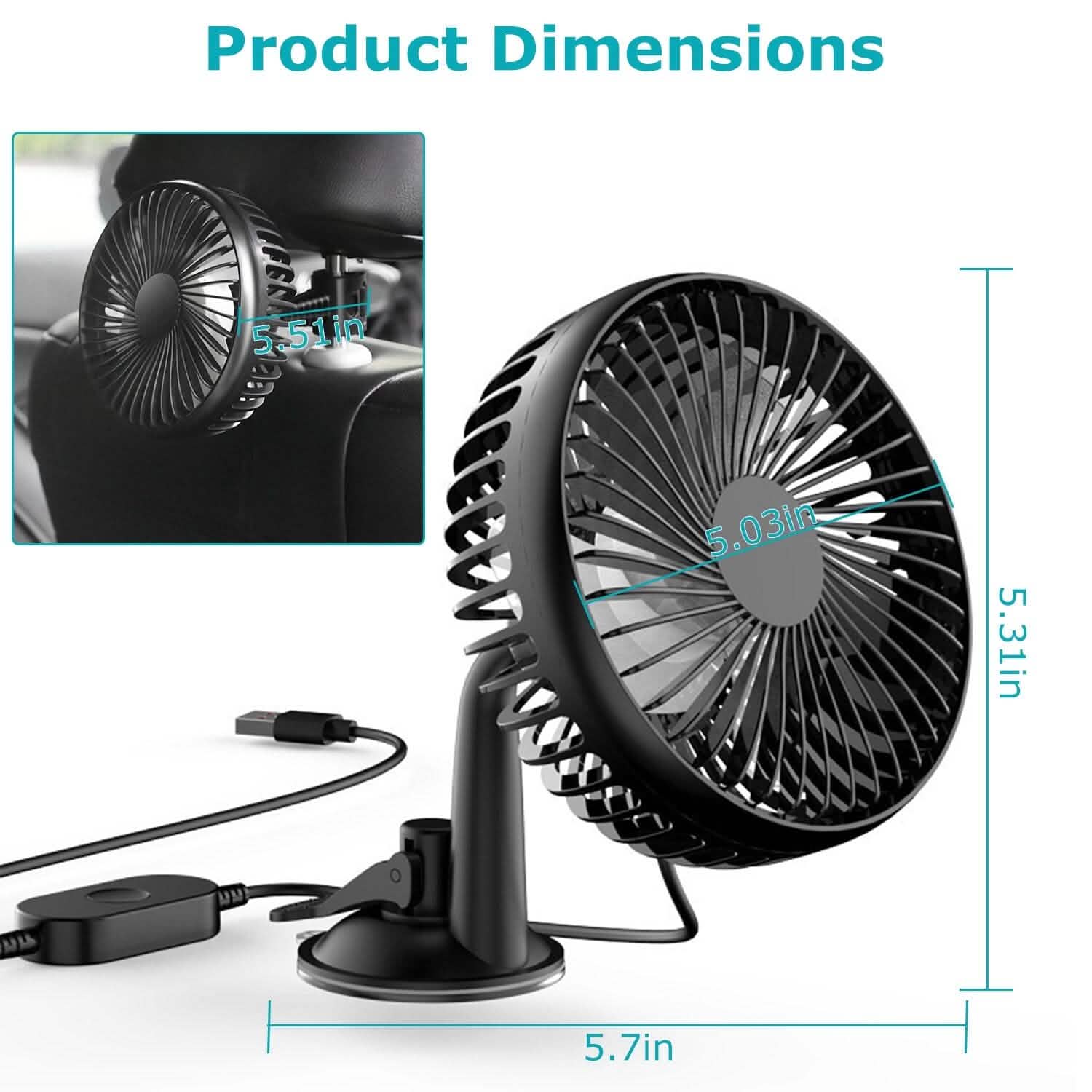 Portable Rotatable Car Cooling Fan by DailySale