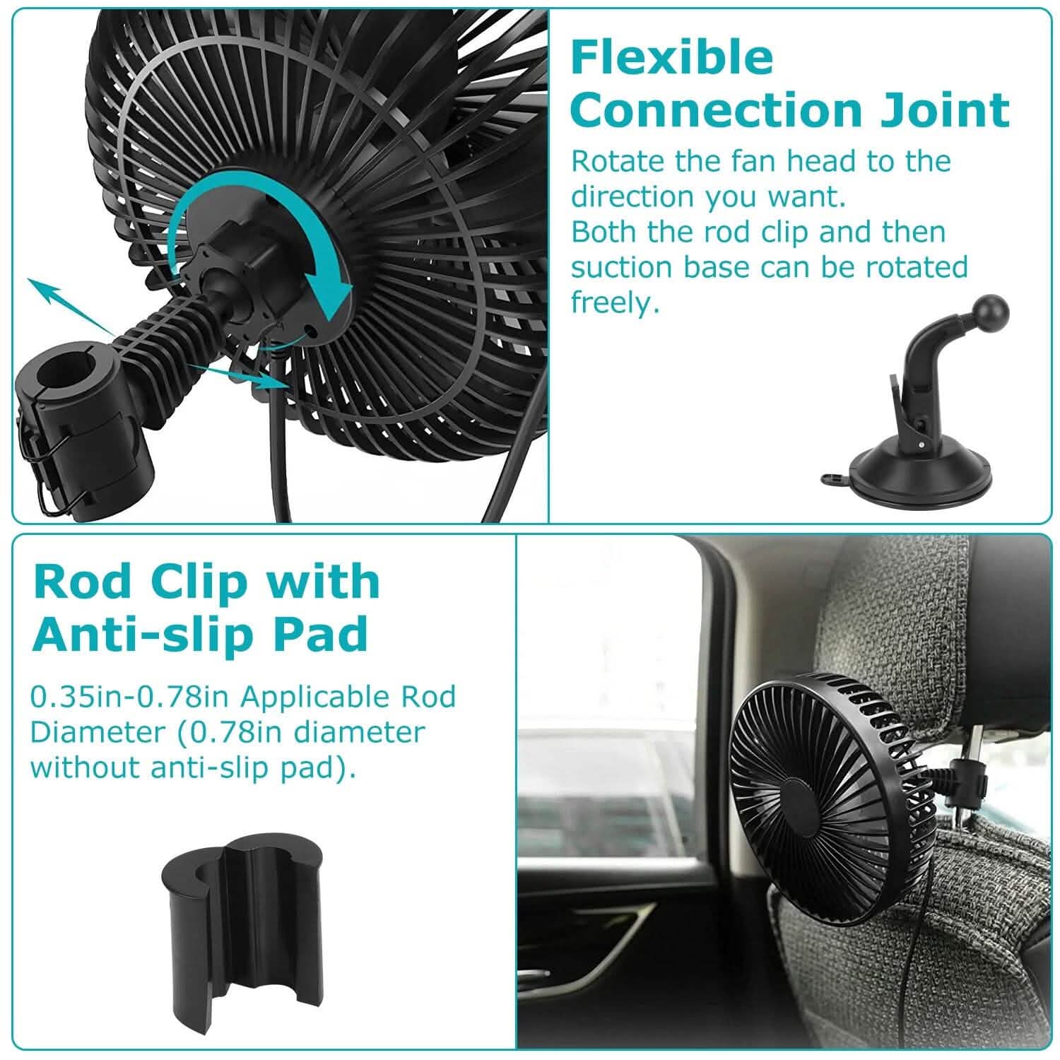 Portable Rotatable Car Cooling Fan by DailySale