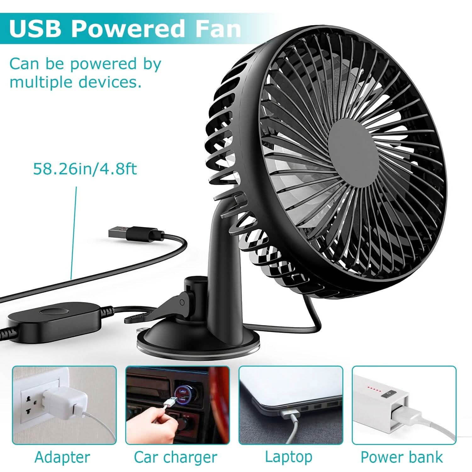 Portable Rotatable Car Cooling Fan by DailySale