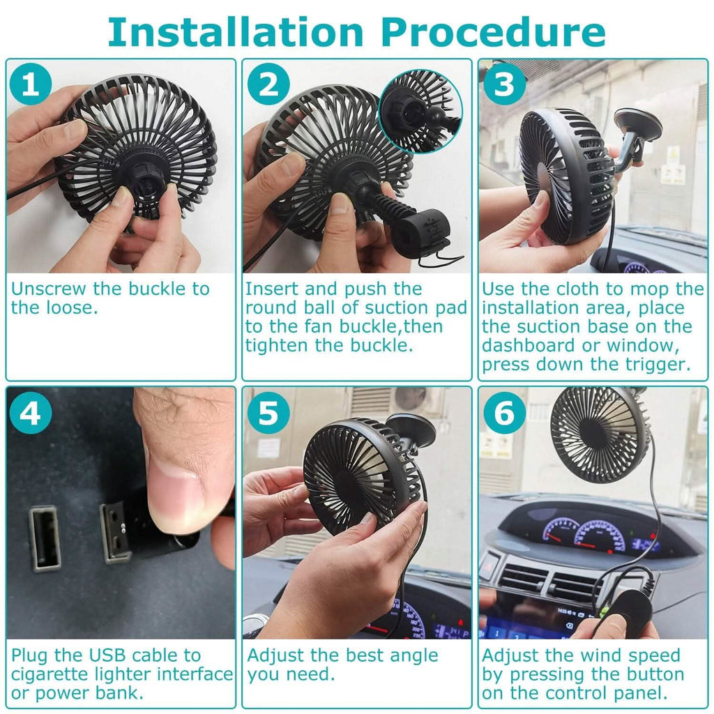 Portable Rotatable Car Cooling Fan by DailySale