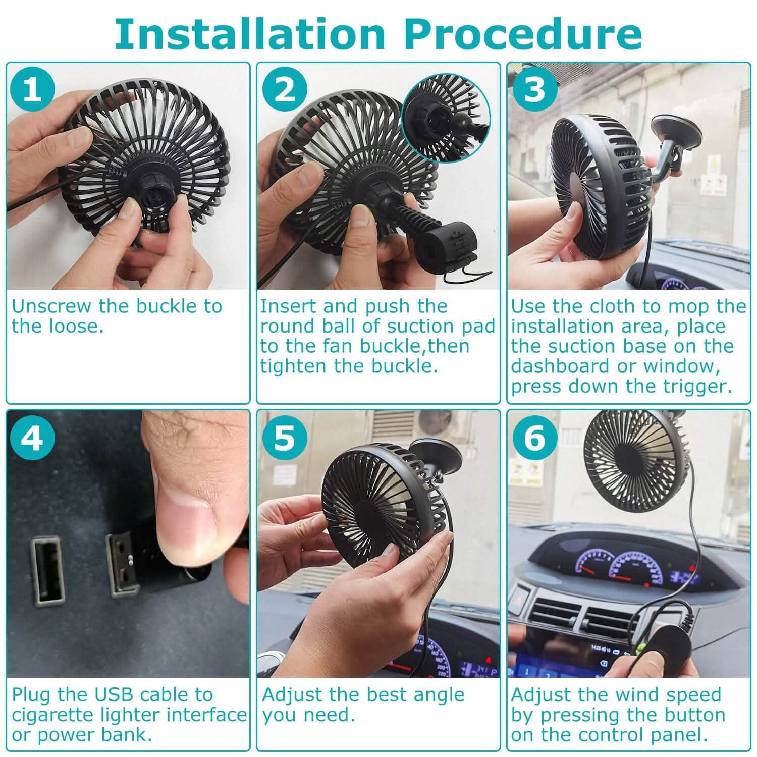 Portable Rotatable Car Cooling Fan by DailySale