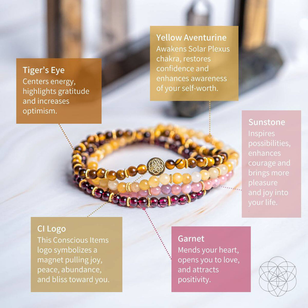 Powerful Positivity Bracelet Pack of 4 by Conscious Items