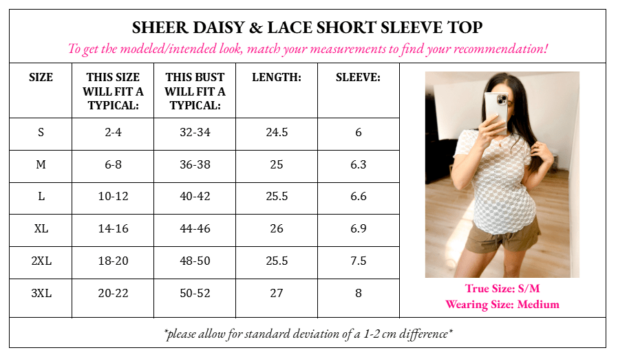Sheer Daisy & Lace Short Sleeve Top by Girl Code Couture