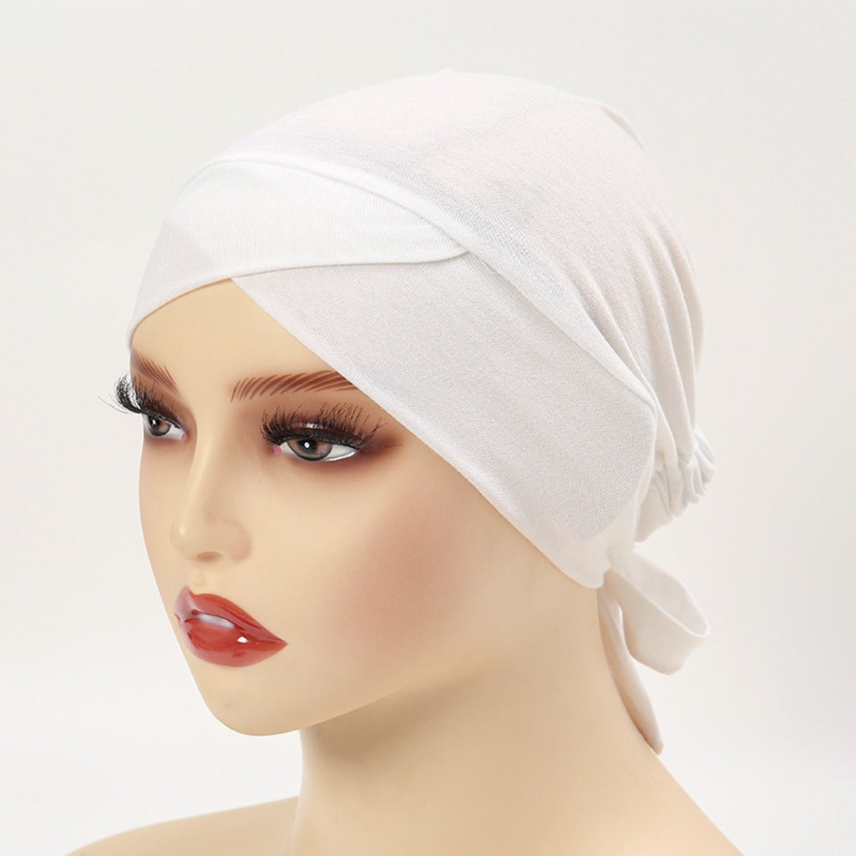 Premium Mercerized Cotton Cross-Strap Design Hijab Cap with Adjustable Brim (MH116) by Mariam's Collection