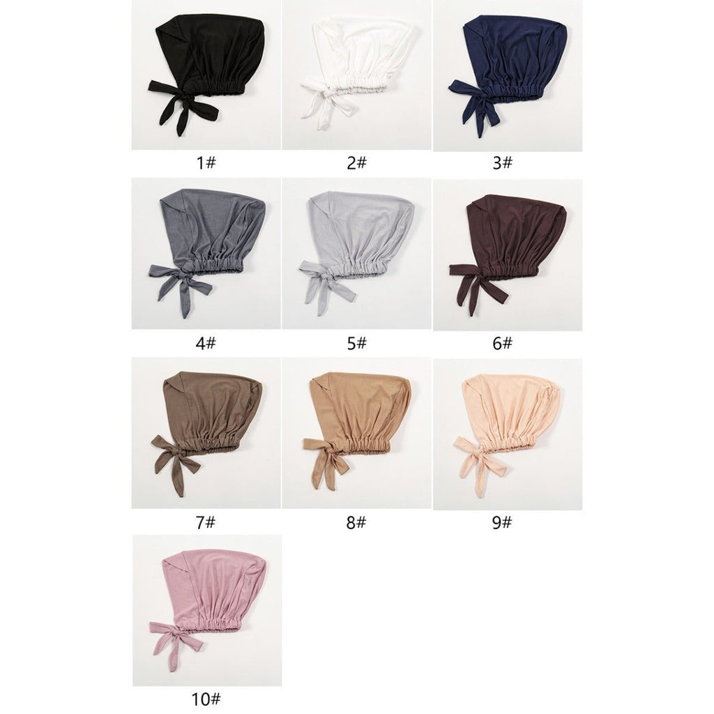 Premium Mercerized Cotton Cross-Strap Design Hijab Cap with Adjustable Brim (MH116) by Mariam's Collection