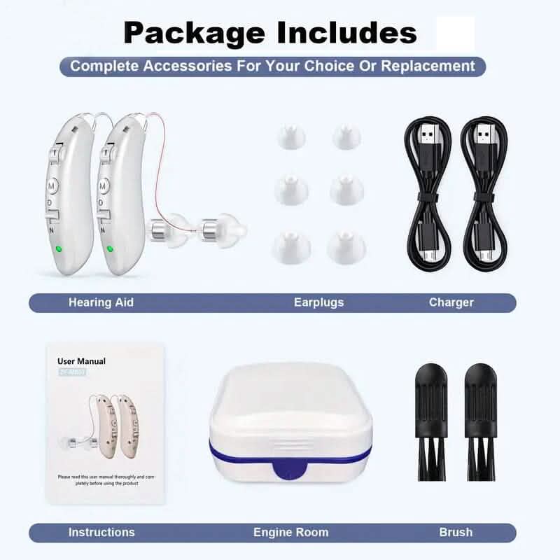Premium Rechargeable Hearing Aids for Seniors by DailySale